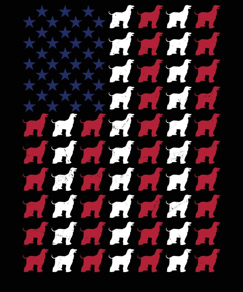 afghan hound American flag 4th of July t shirt design vector