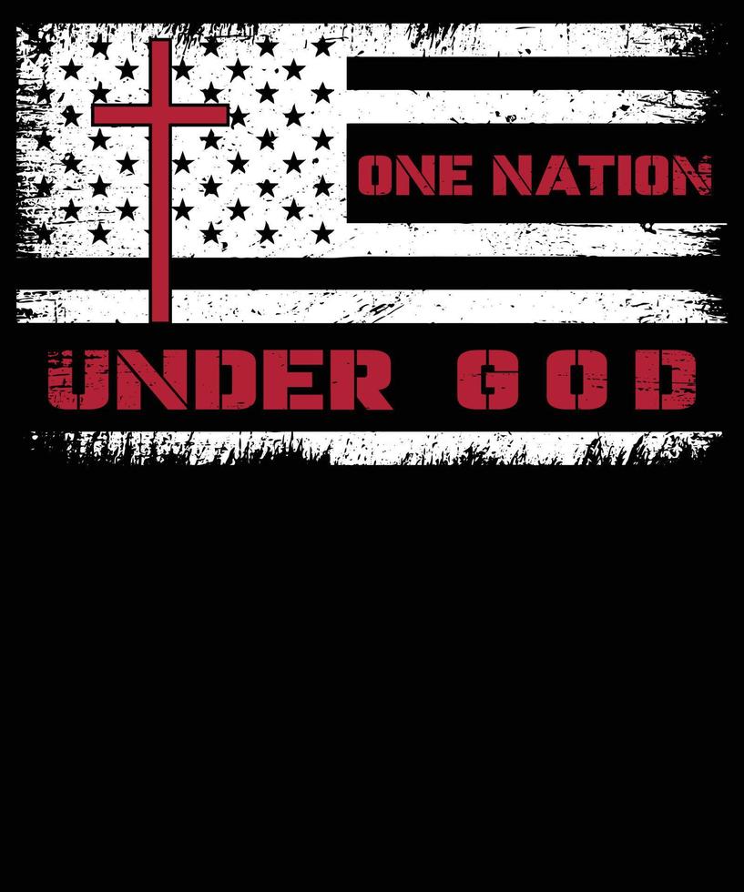 one nation under god with  us flag t shirt design vector