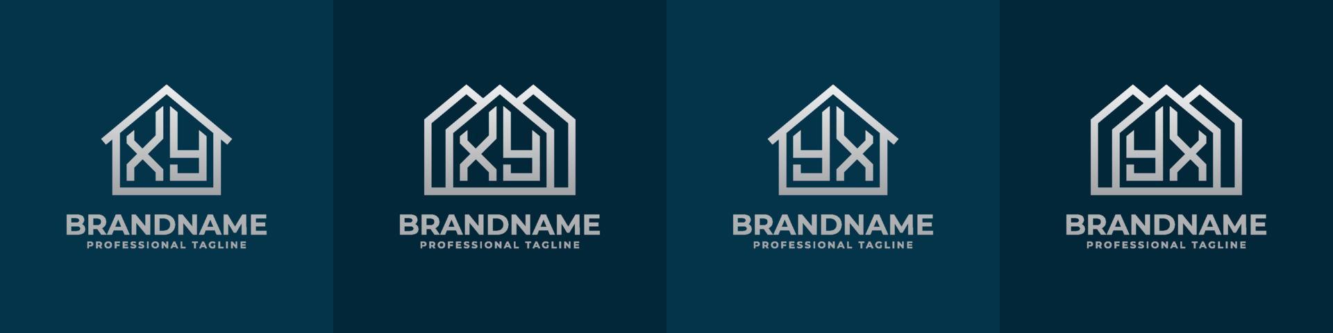 Letter XZ and ZX Home Logo Set. Suitable for any business related to house, real estate, construction, interior with XZ or ZX initials. vector