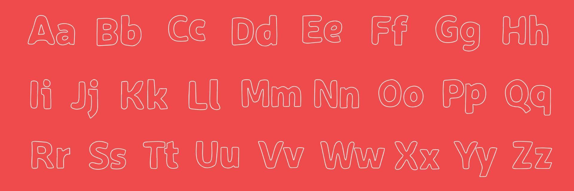 Hand drawn doodle alphabet. Vector illustration.