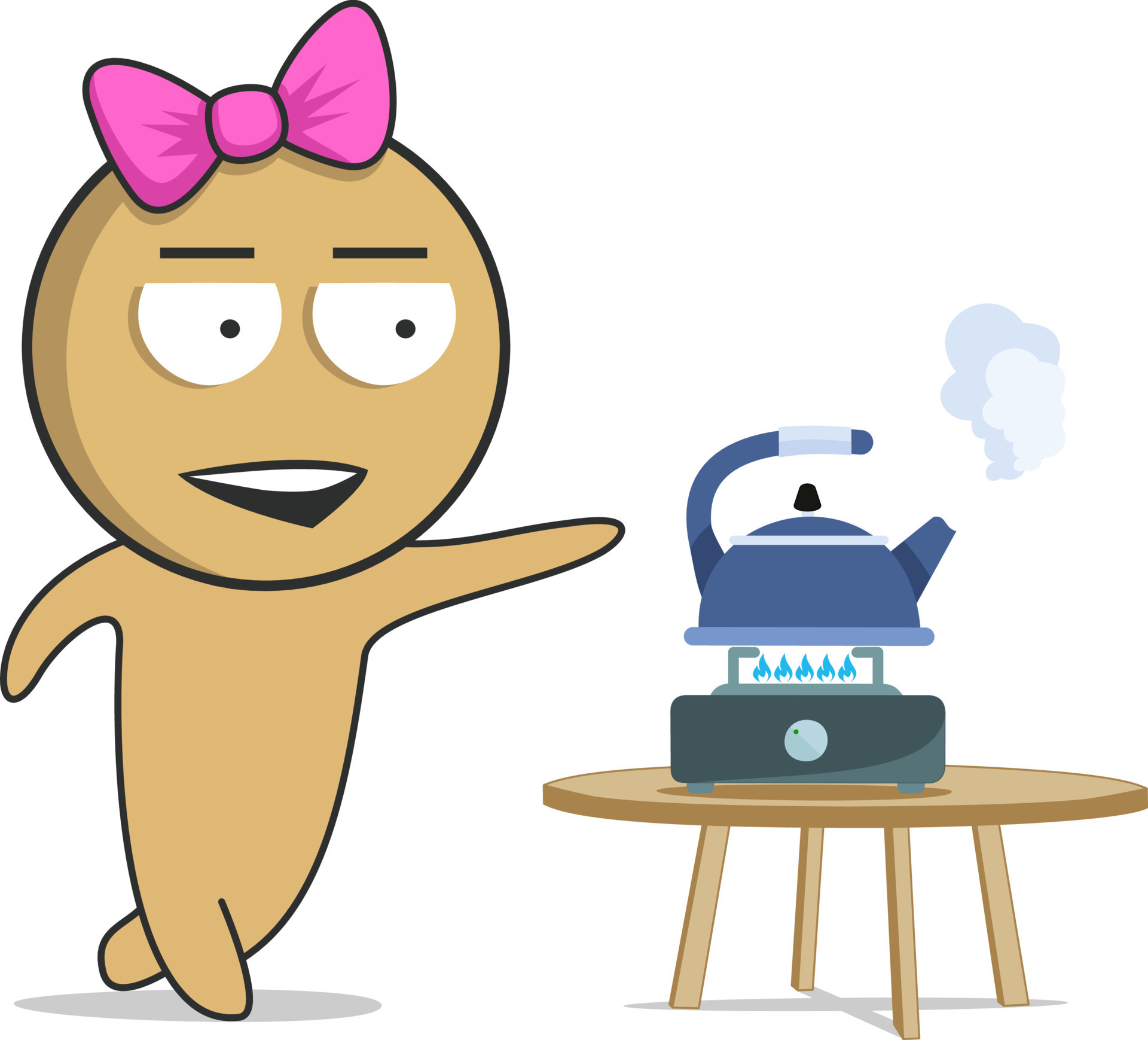 The kettle is boiling in the kitchen 21628789 Vector Art at Vecteezy