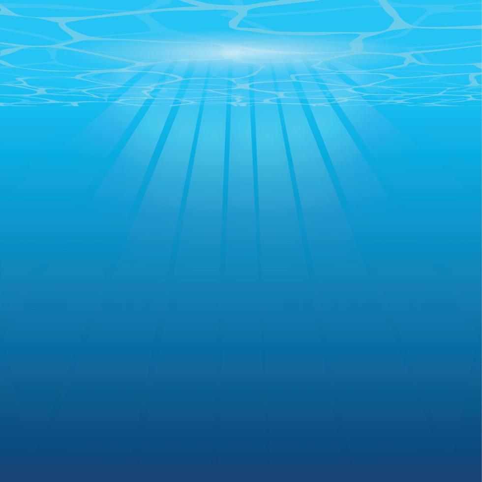 Bottom of ocean background. Bottom of sea with sunlight. Vector illustration.