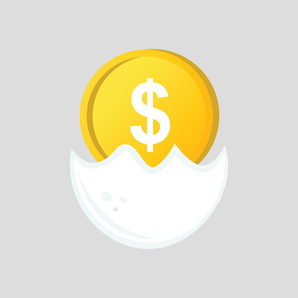 illustration of saving with eggs and coins vector