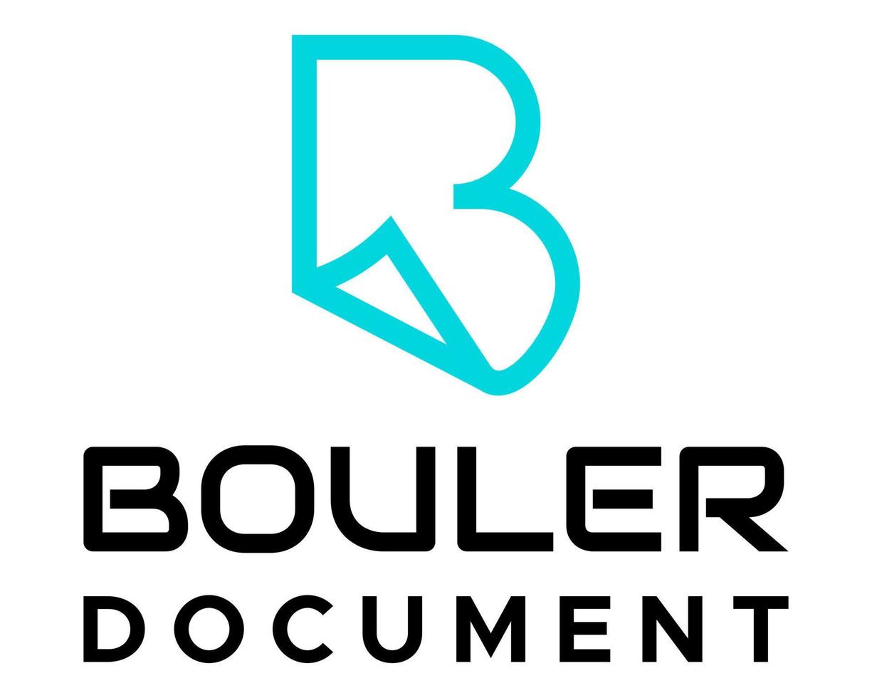 Letter B monogram document paper logo design. vector