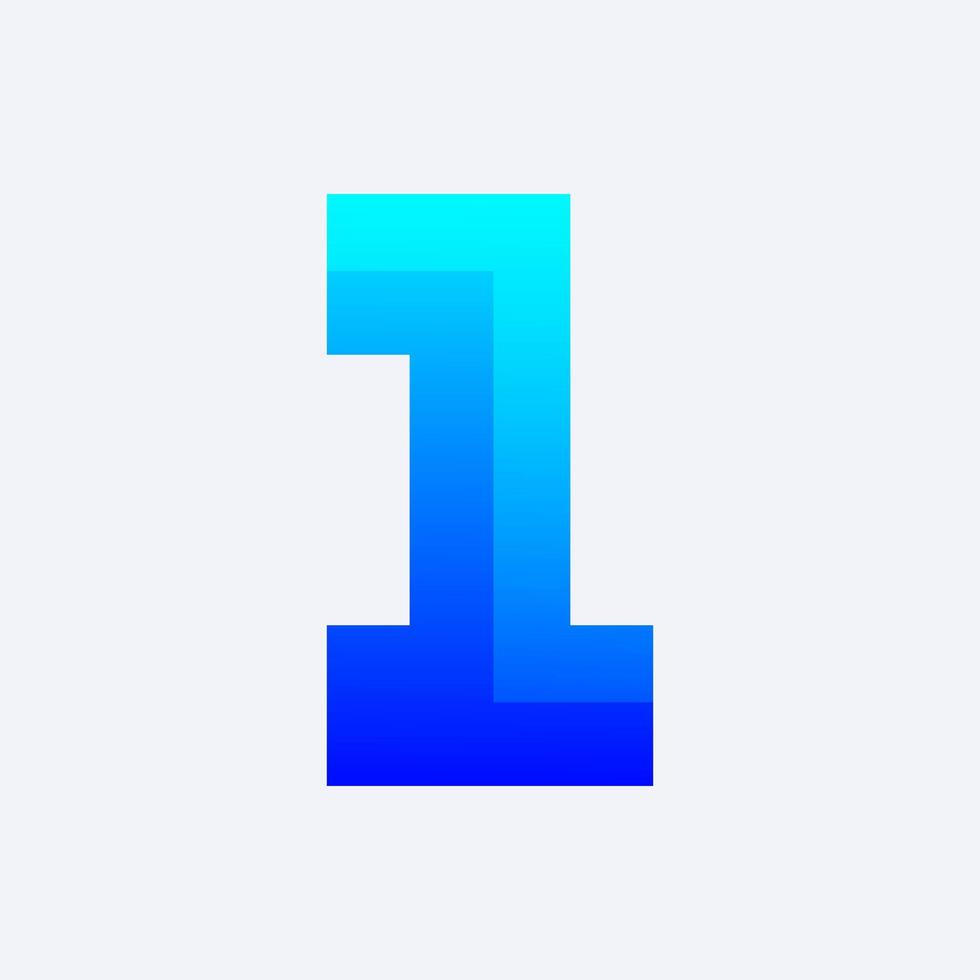 blue gradient color with number one suitable for aniversary event