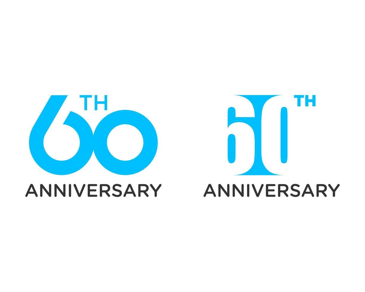 Number 60 anniversary logo design. vector