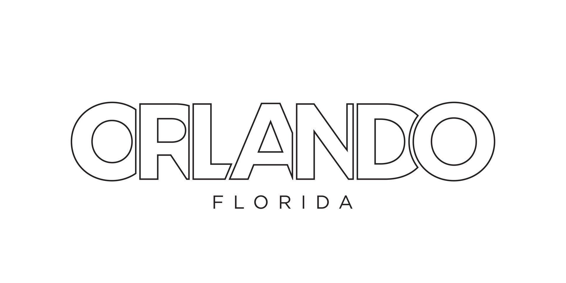 Orlando, Florida, USA typography slogan design. America logo with graphic city lettering for print and web. vector