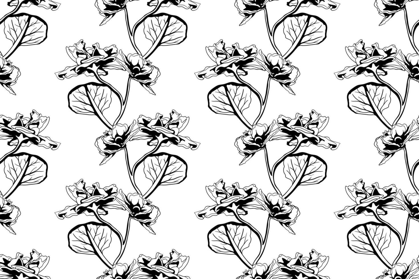 fondo de vector transparente de patrón floral. diseño de papel tapiz de follaje y flores de la naturaleza.