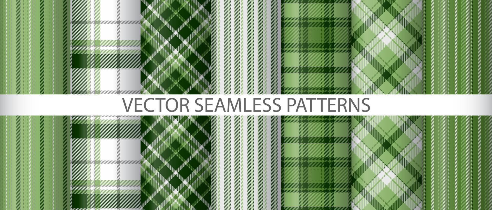 Set textile plaid seamless. Pattern check fabric. Texture vector tartan background.