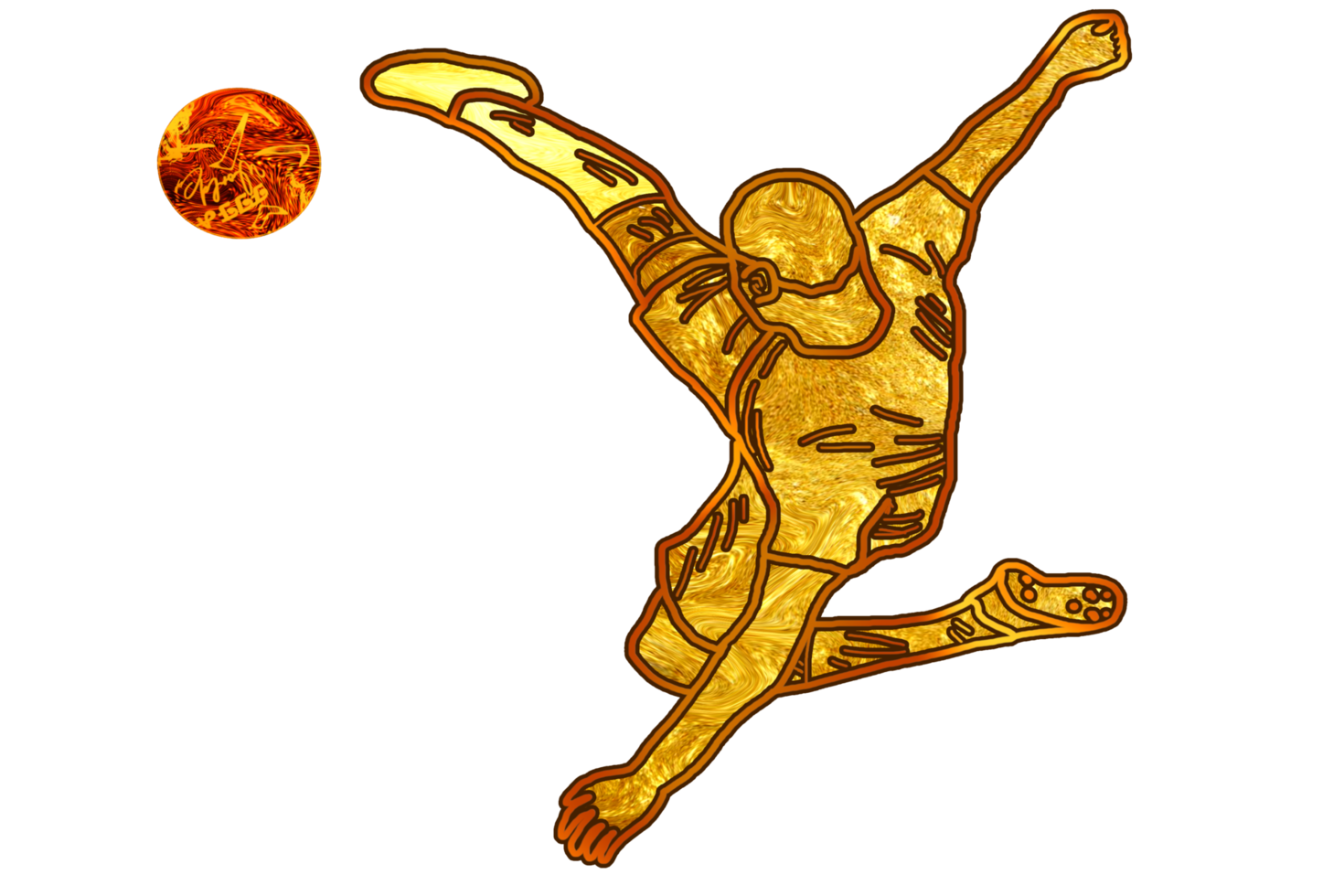 football icon of player jump and doing acrobatic bicycle kicking a ball png