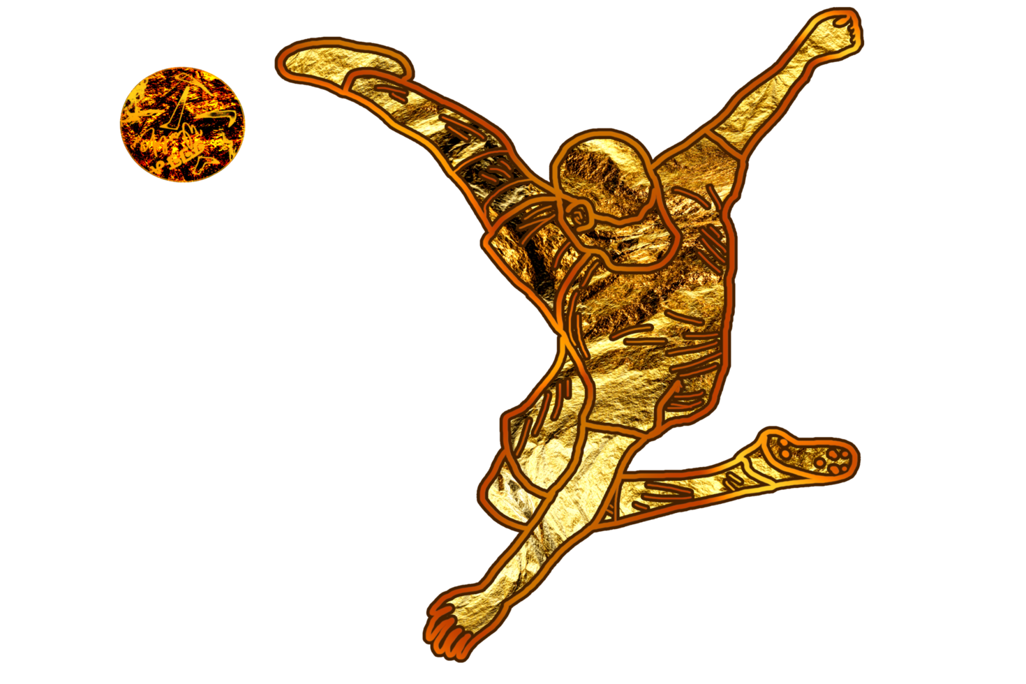 football icon of player jump and doing acrobatic bicycle kicking a ball png