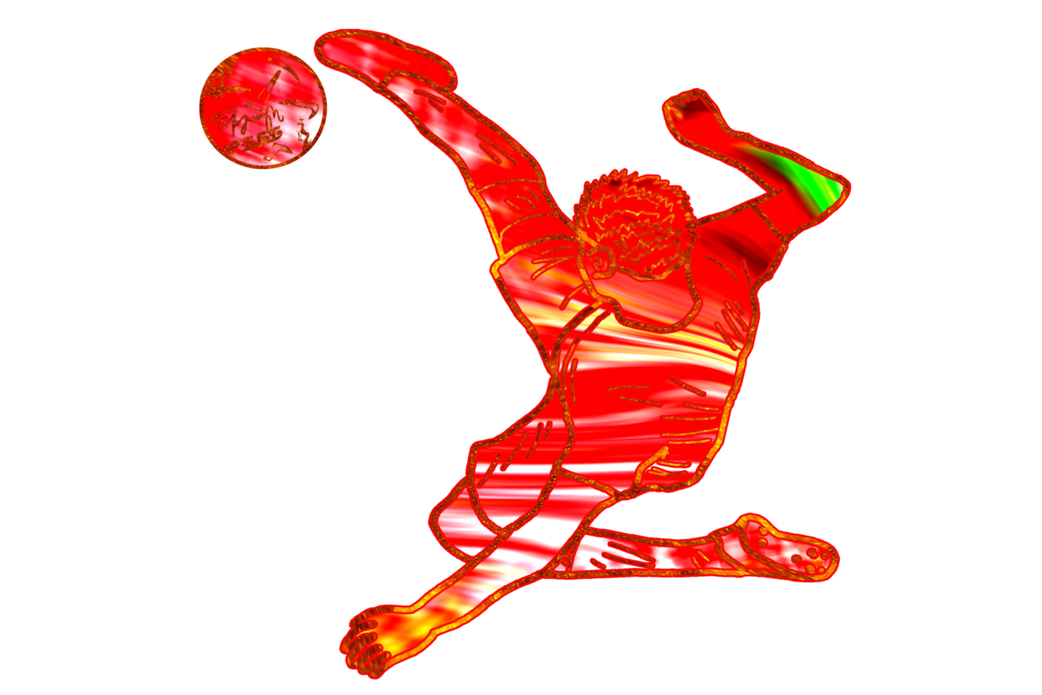 football icon of player jump and doing acrobatic bicycle kicking a ball png