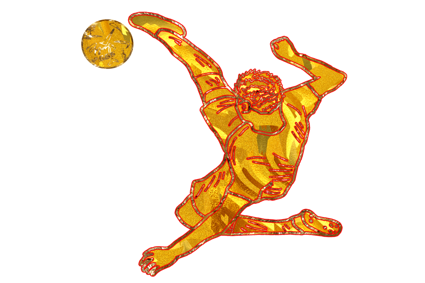 football icon of player jump and doing acrobatic bicycle kicking a ball png