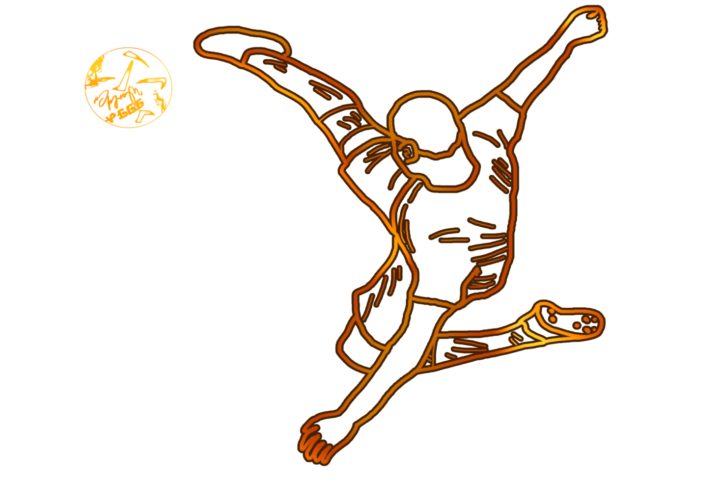 football icon of player jump and doing acrobatic bicycle kicking a ball png