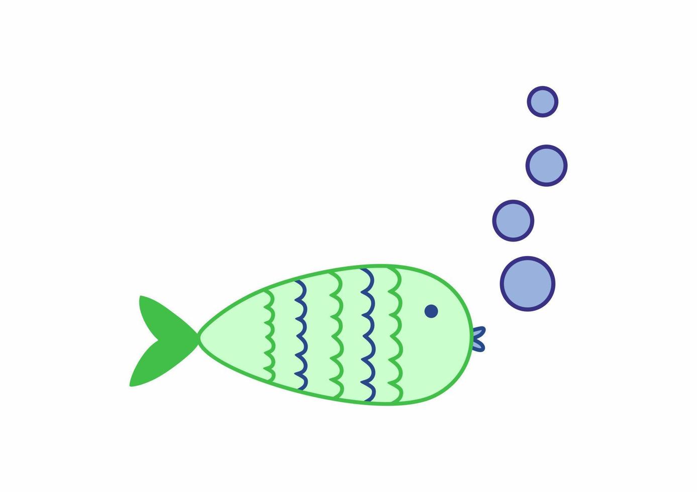 vector ilustración de un grande verde pez. aislado en blanco antecedentes.