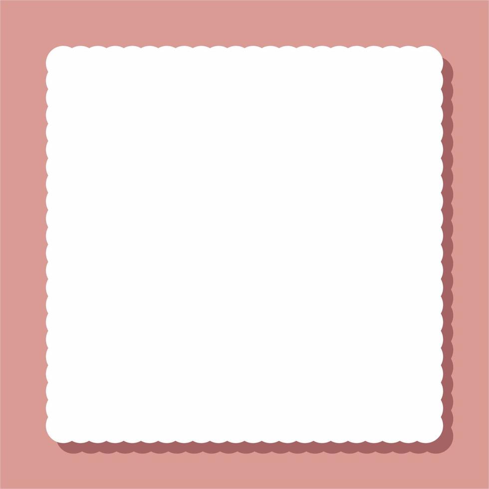 Square pink or beige card mockup with shadow. Blank picture. vector