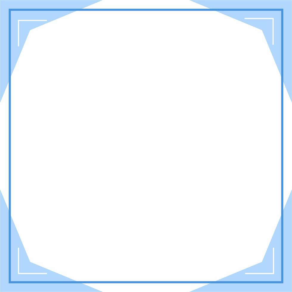 Frame, boarder for text. Blue and white background color with stripe line and triangles shapes. vector