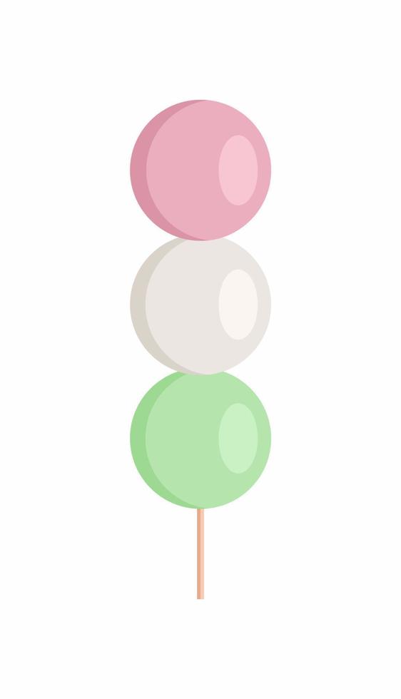 Vector Illustration of Traditional Japanese Spit of Dango. Vertical dessert.