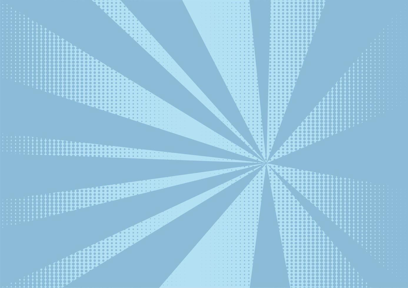 Abstract blue striped retro comic background with halftone corners. Cartoon turquoise background with stripes vector