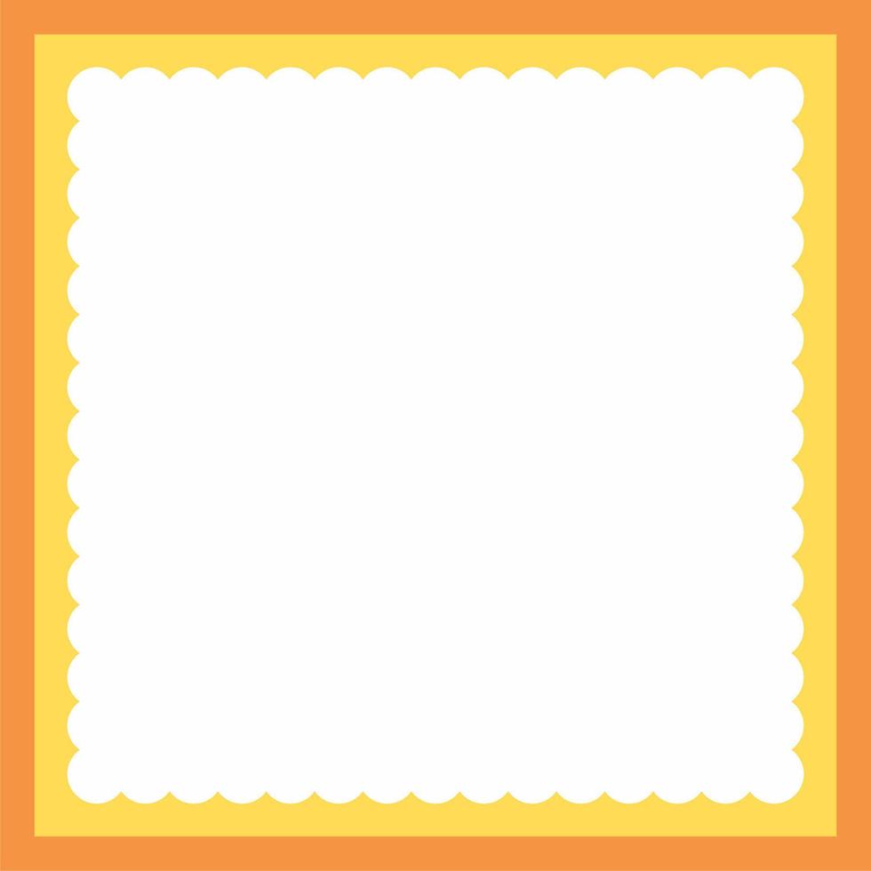 Abstract simple frame. Square shape. Half circles. Empty space for text or picture. vector