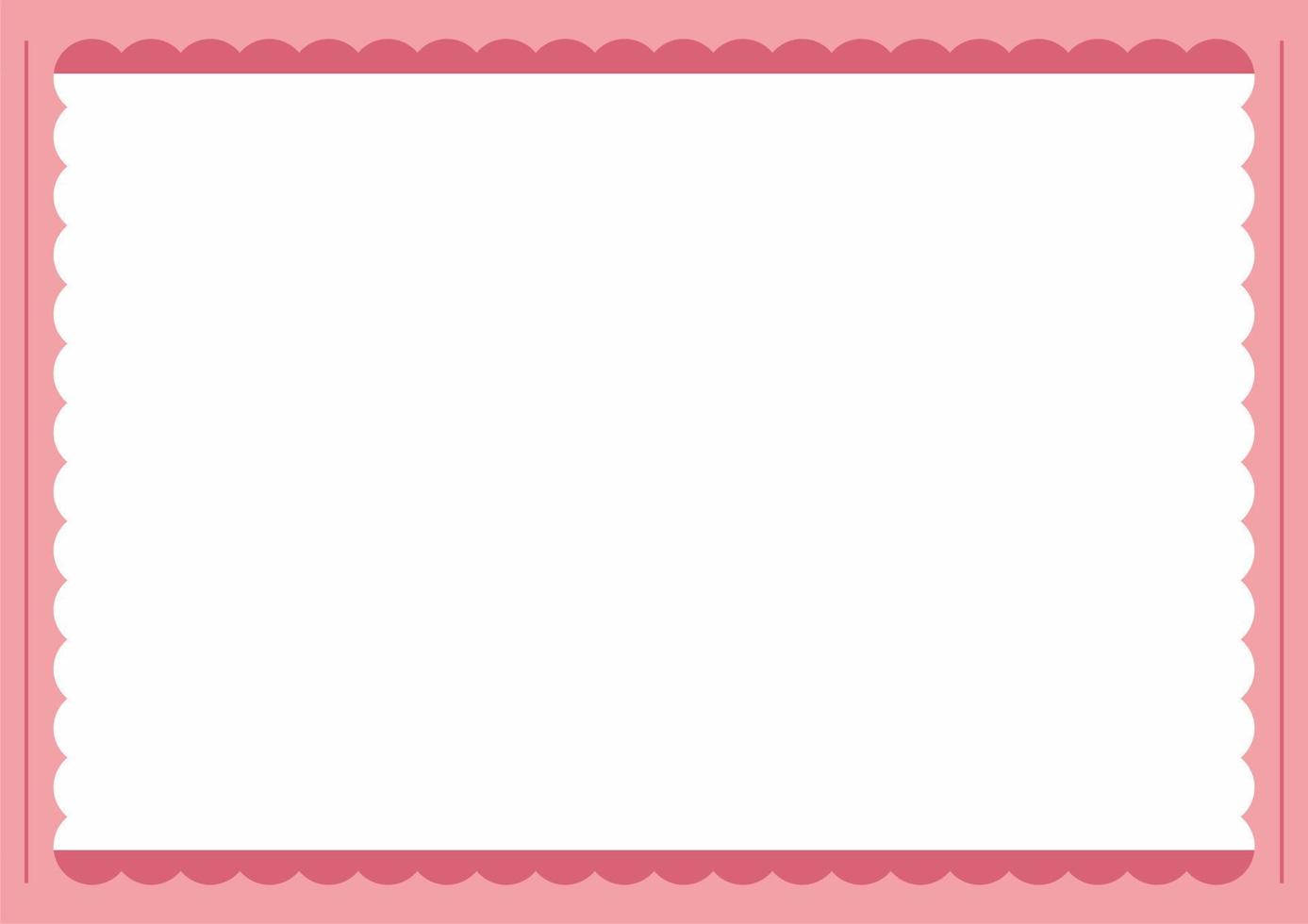 Outline Pink Frame. Simple Vintage Style Decorative Border. Empty Copy Space Decoration on White Backdrop vector