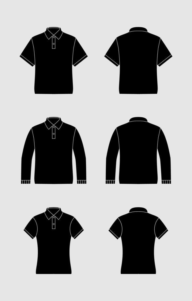 Outline Polo Black Template vector