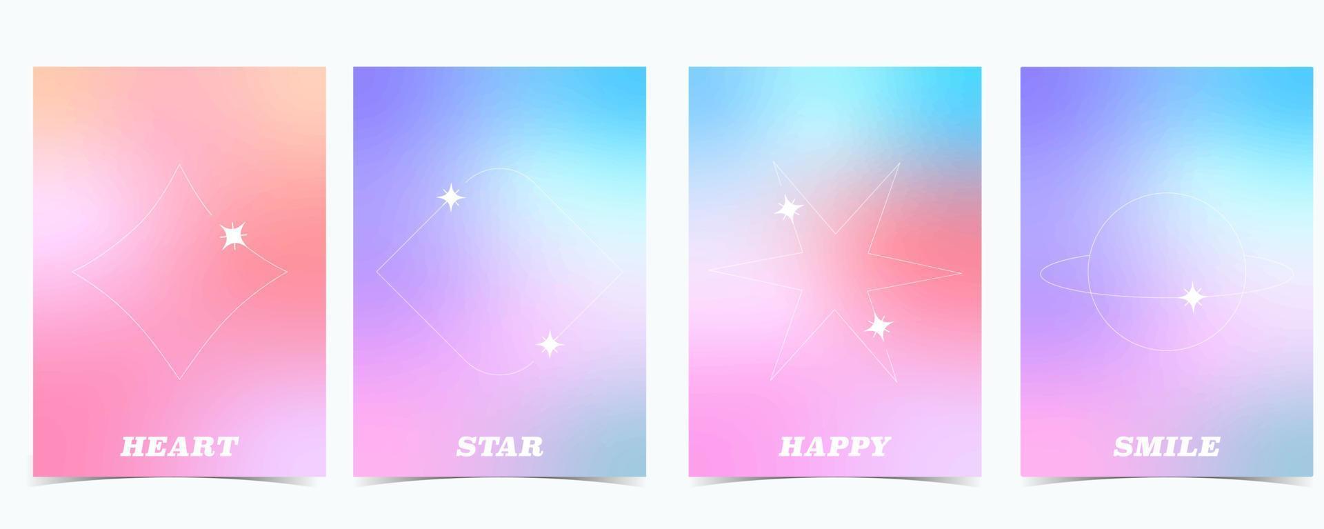 Rainbow pastel background with y2k style vector