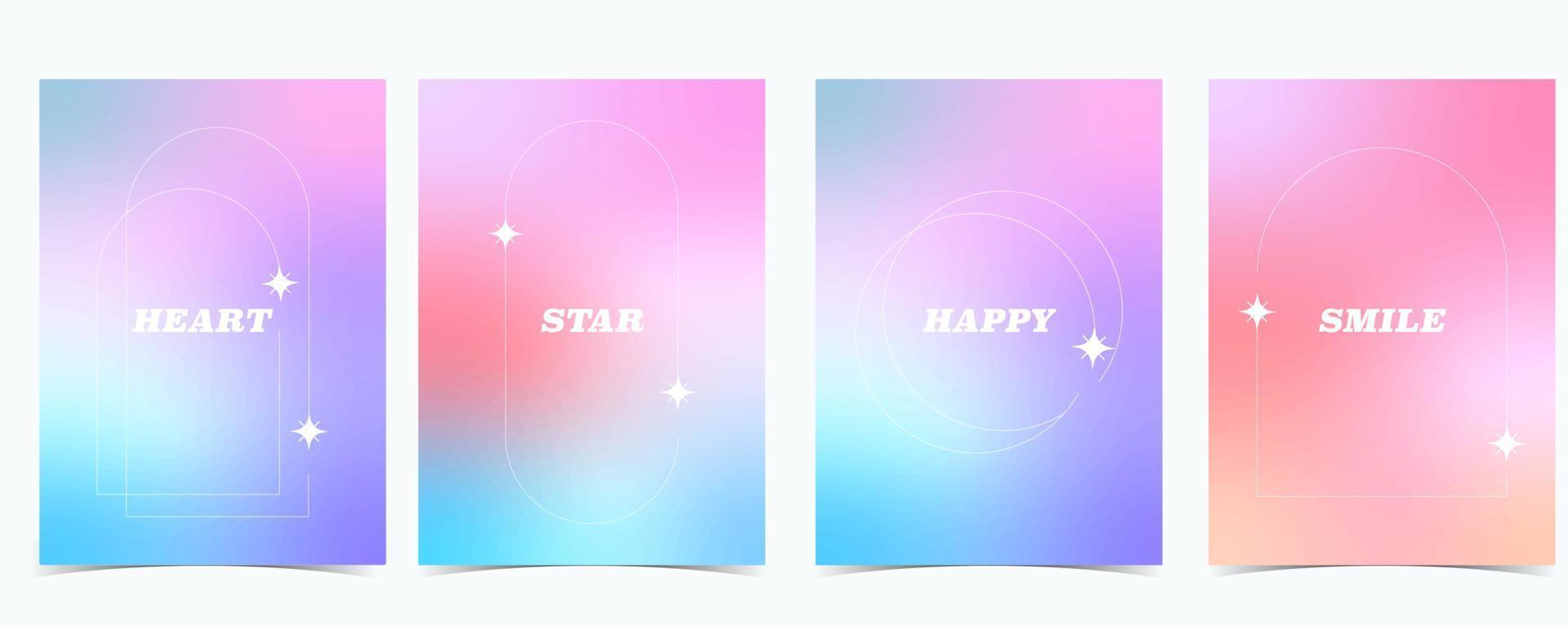 Rainbow pastel background with y2k style vector