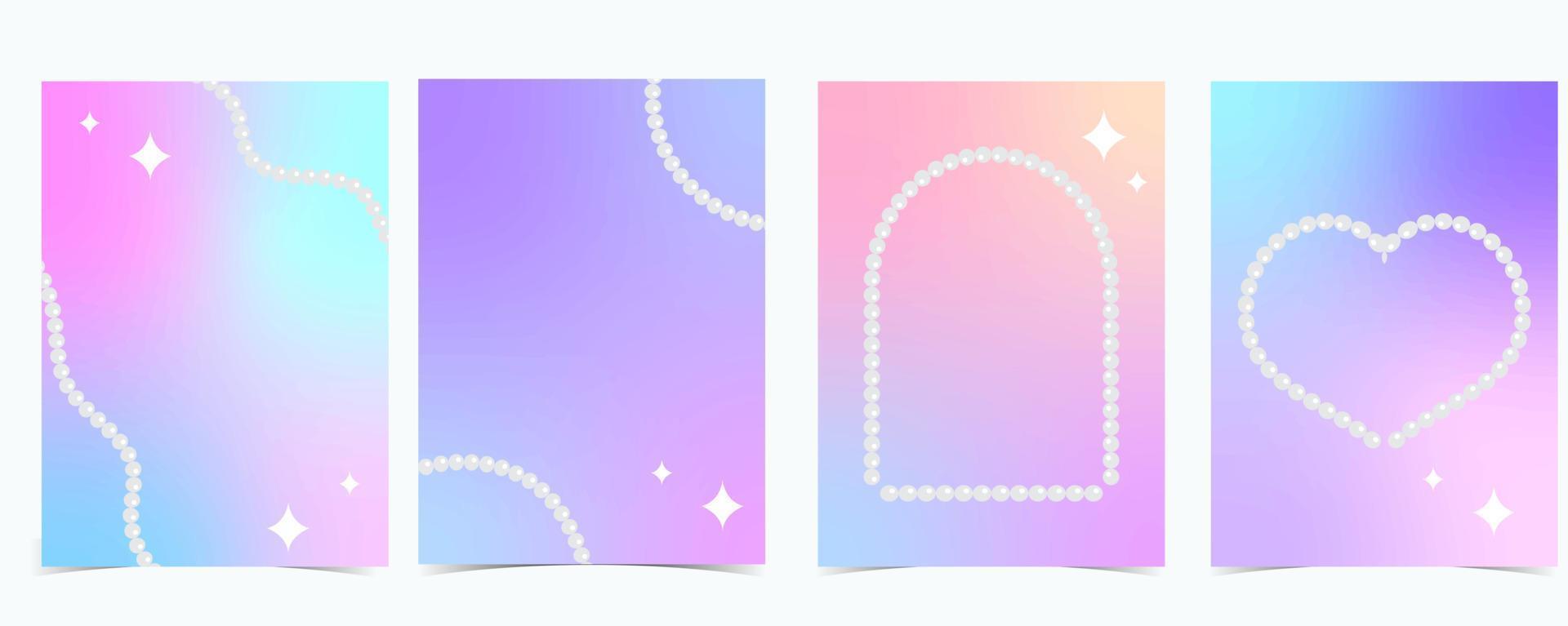 Rainbow pastel background with y2k style vector