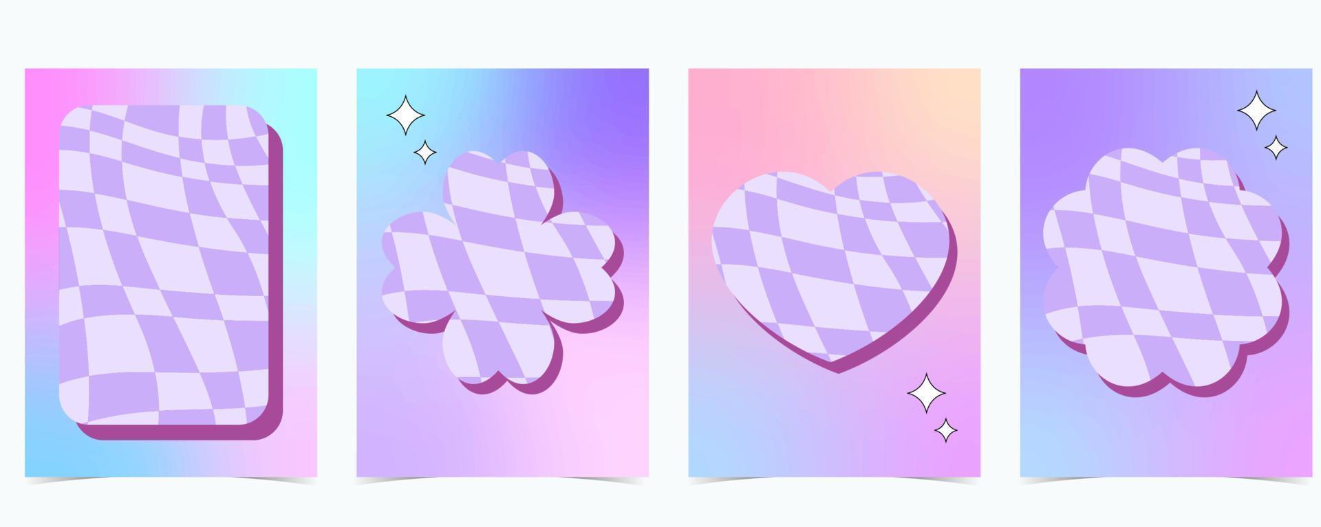 Rainbow pastel background with y2k style vector