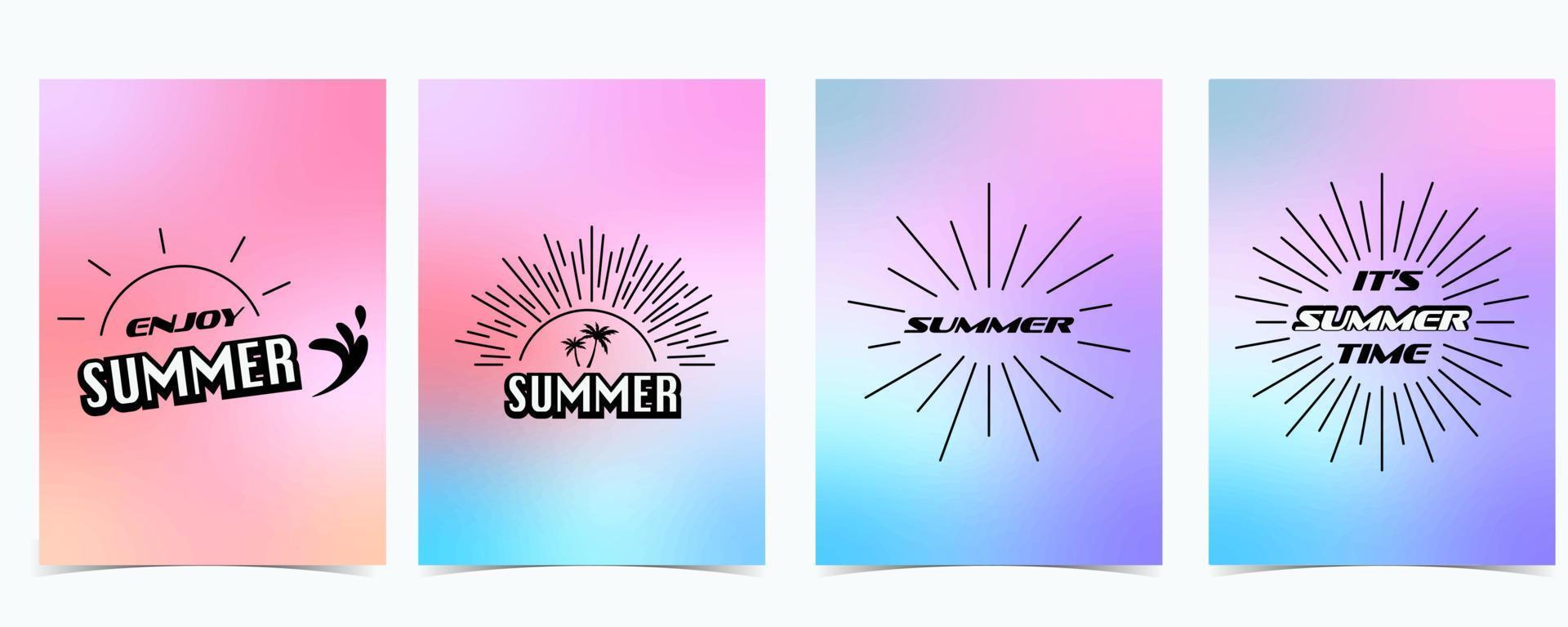 Summer rainbow pastel background with y2k style vector