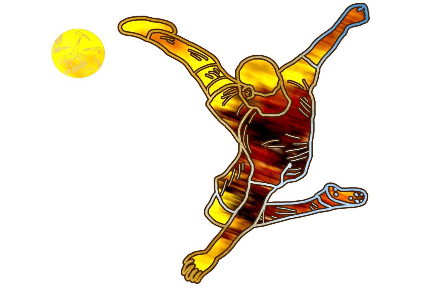 fotboll ikon av spelare hoppa och håller på med akrobatisk cykel sparkar en boll png