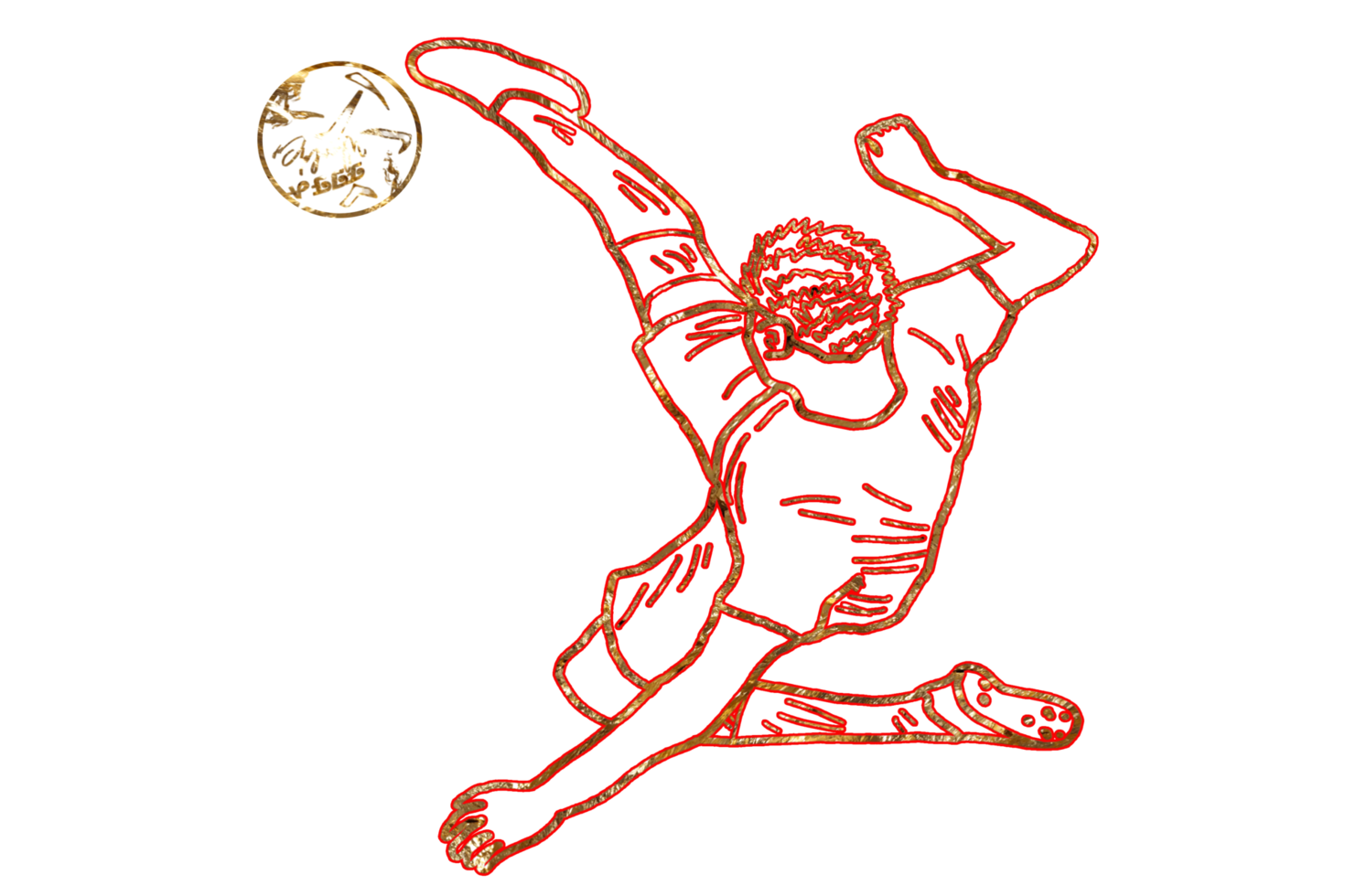 football icon of player jump and doing acrobatic bicycle kicking a ball png