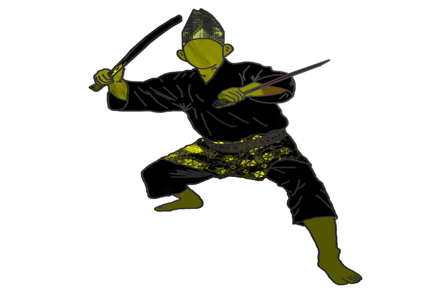 icon martial art Malay show skill movement with two machetes weapon png