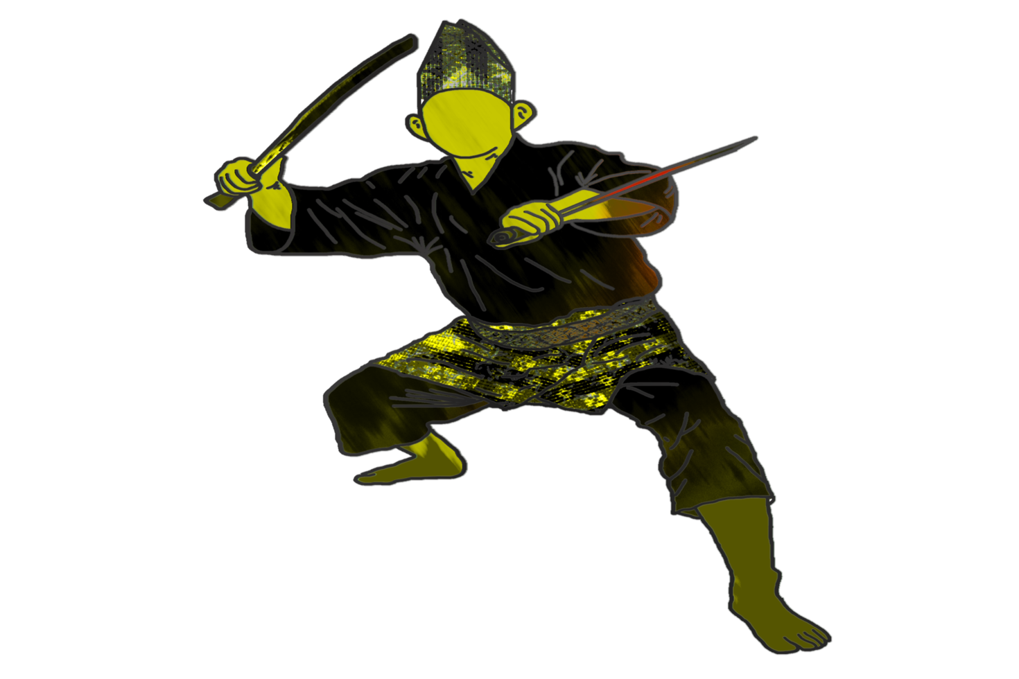 icon martial art Malay show skill movement with two machetes weapon png