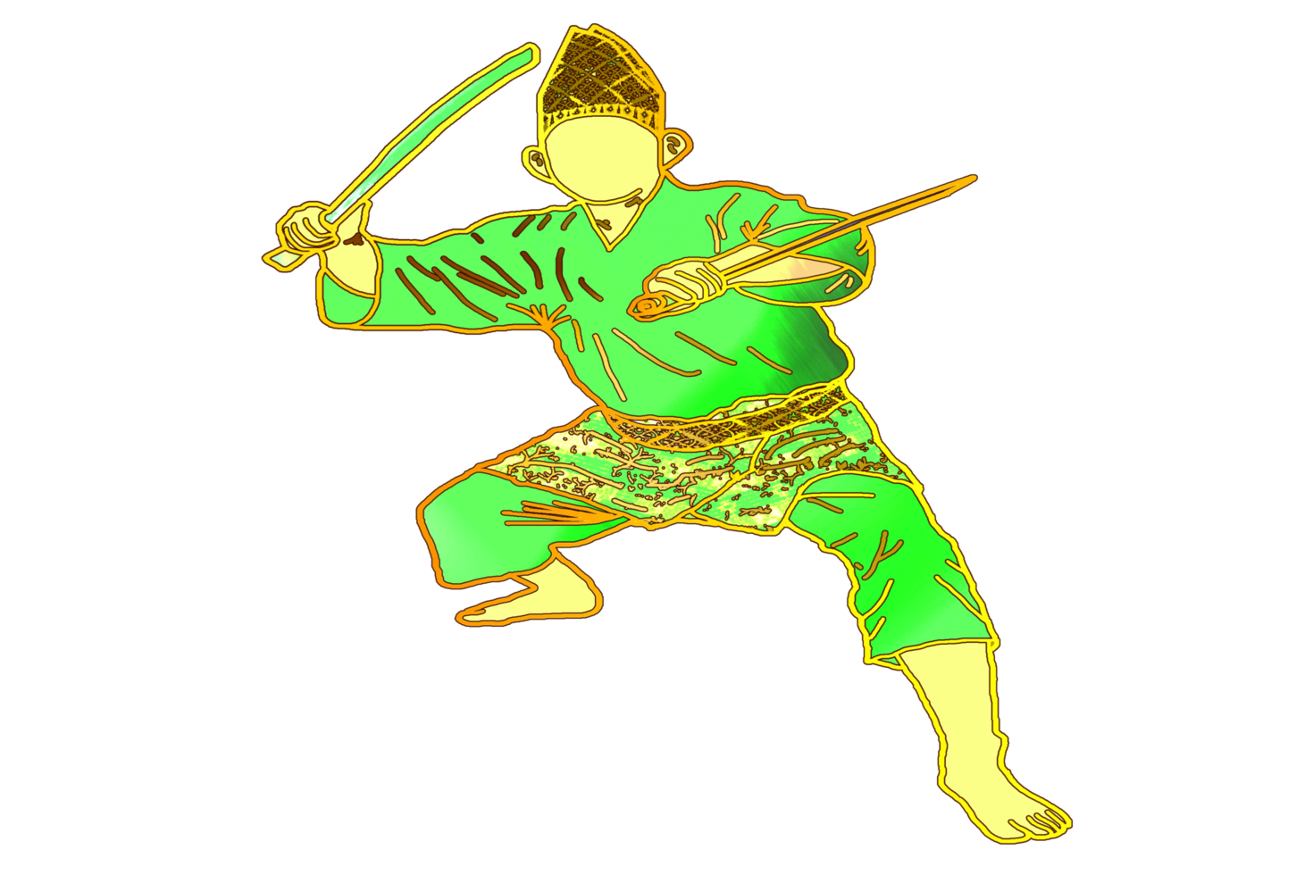 icon martial art Malay show skill movement with two machetes weapon png