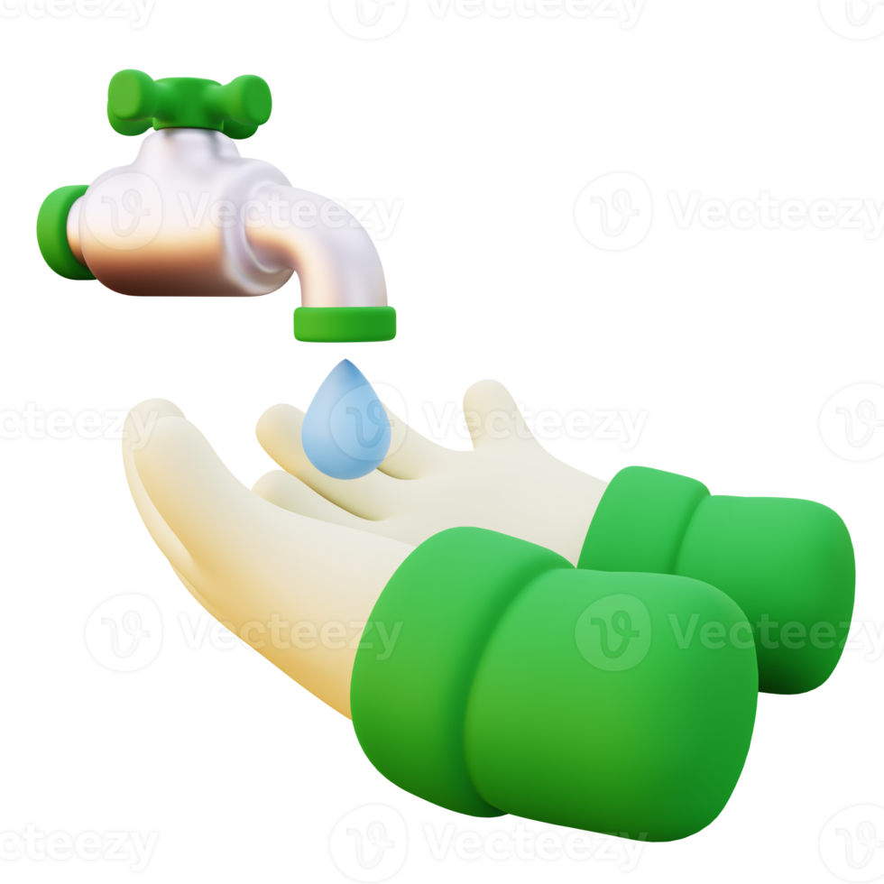 3d Illustration of Wudhu Hand Gesture png