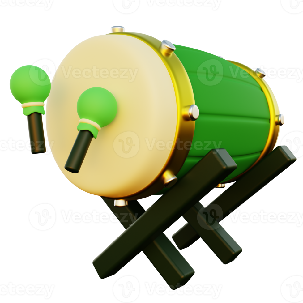 3d Illustration of Bedug or Islamic Drum png