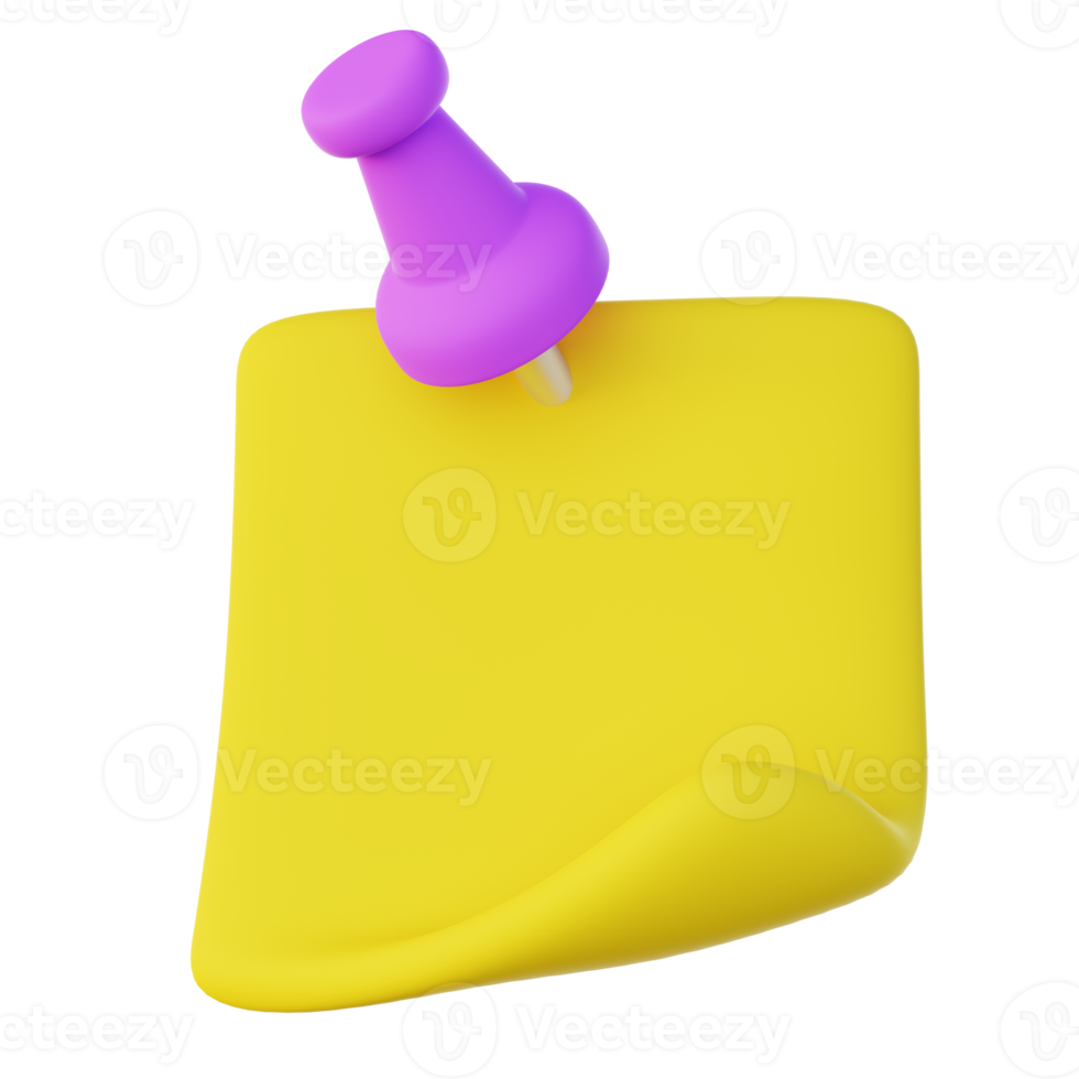 3d Illustration of Sticky Note png