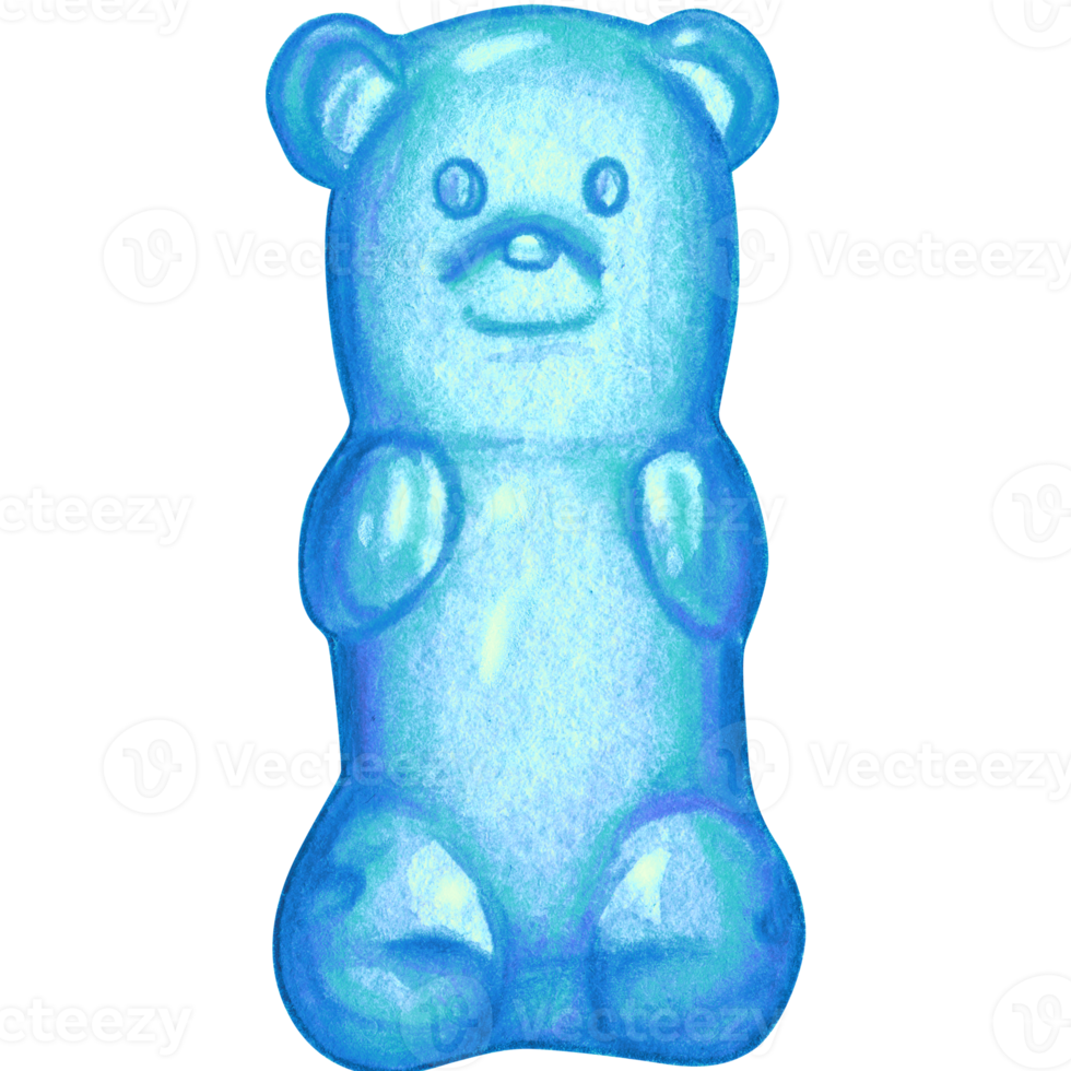 watercolor hand drawn gummy bear candy png