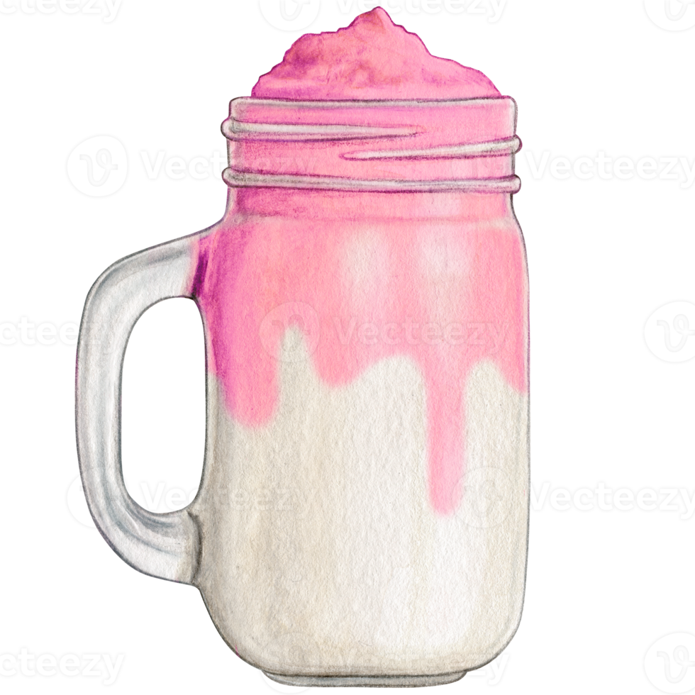 vattenfärg hand dragen milkshake png