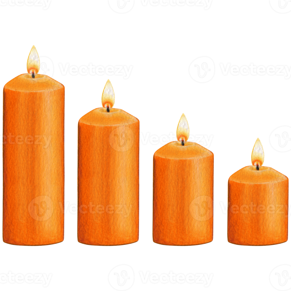 watercolor hand drawn candles png