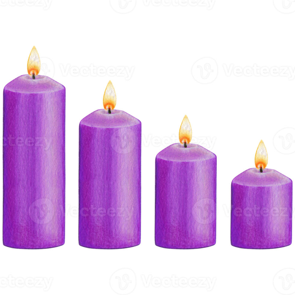 watercolor hand drawn candles png