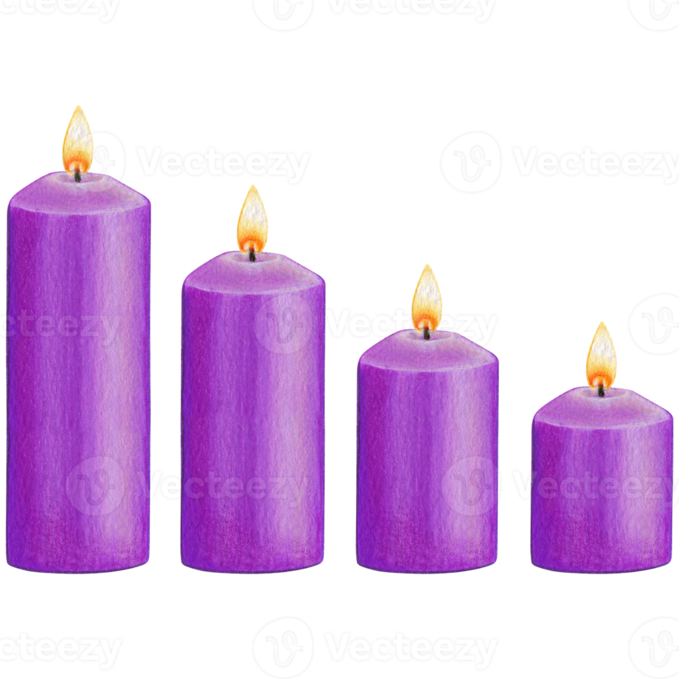 acuarela mano dibujado velas png