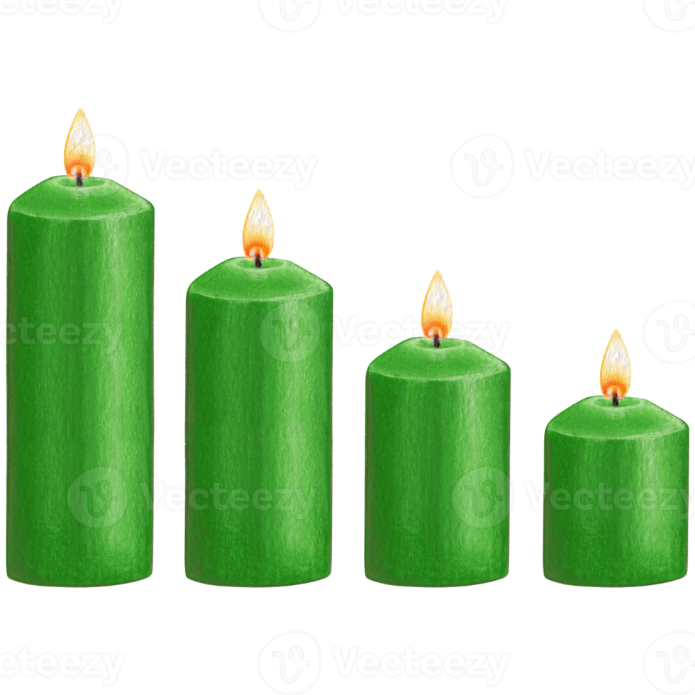 watercolor hand drawn candles png