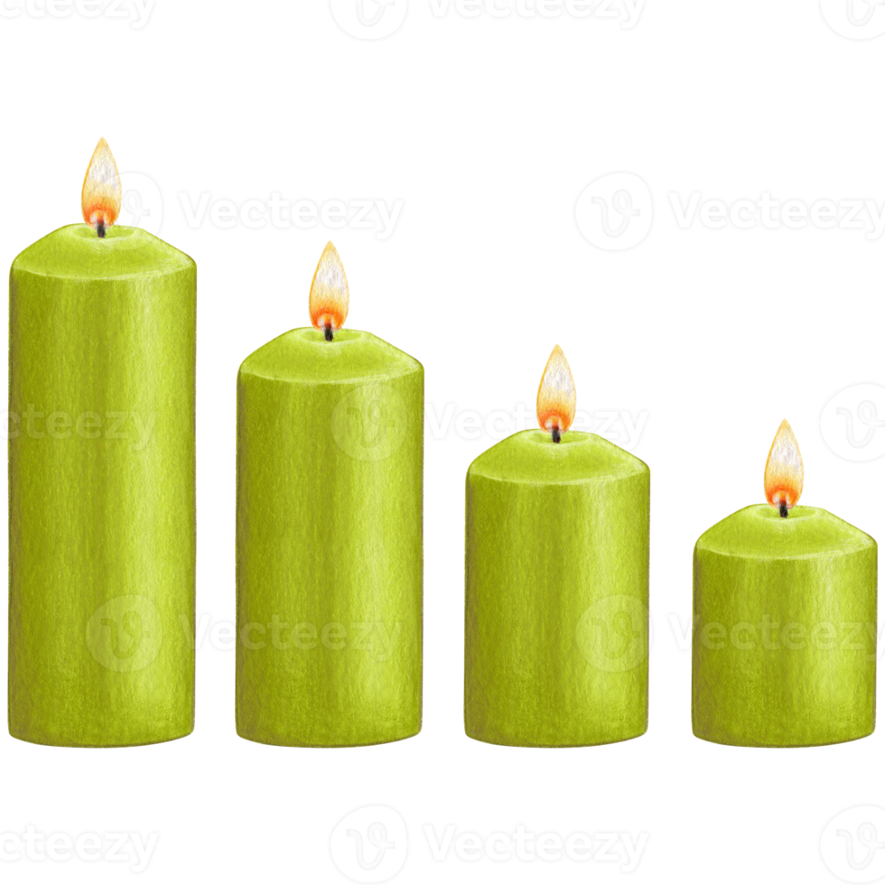 watercolor hand drawn candles png