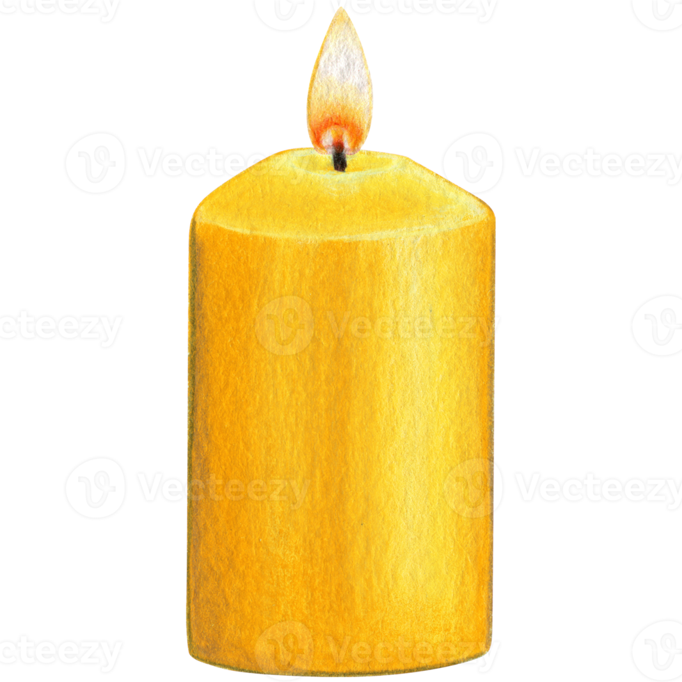 watercolor hand drawn candles png