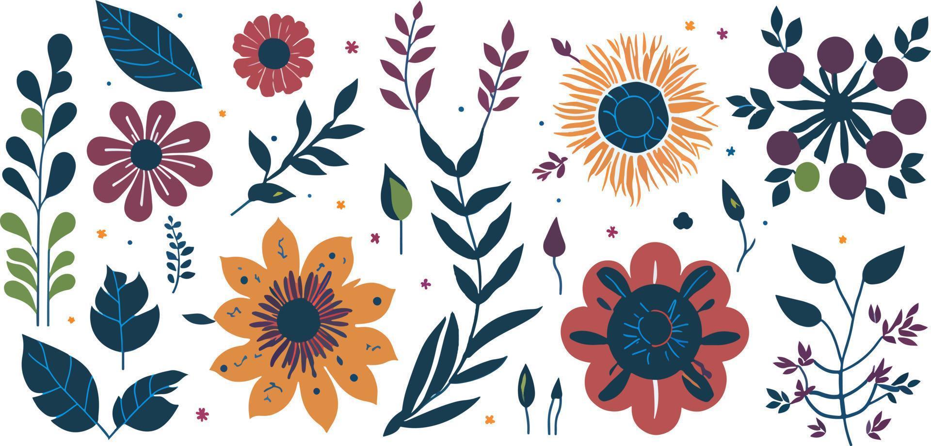 Enhance Your Designs with a Chic Collection of Hand-Drawn Blossom Vectors