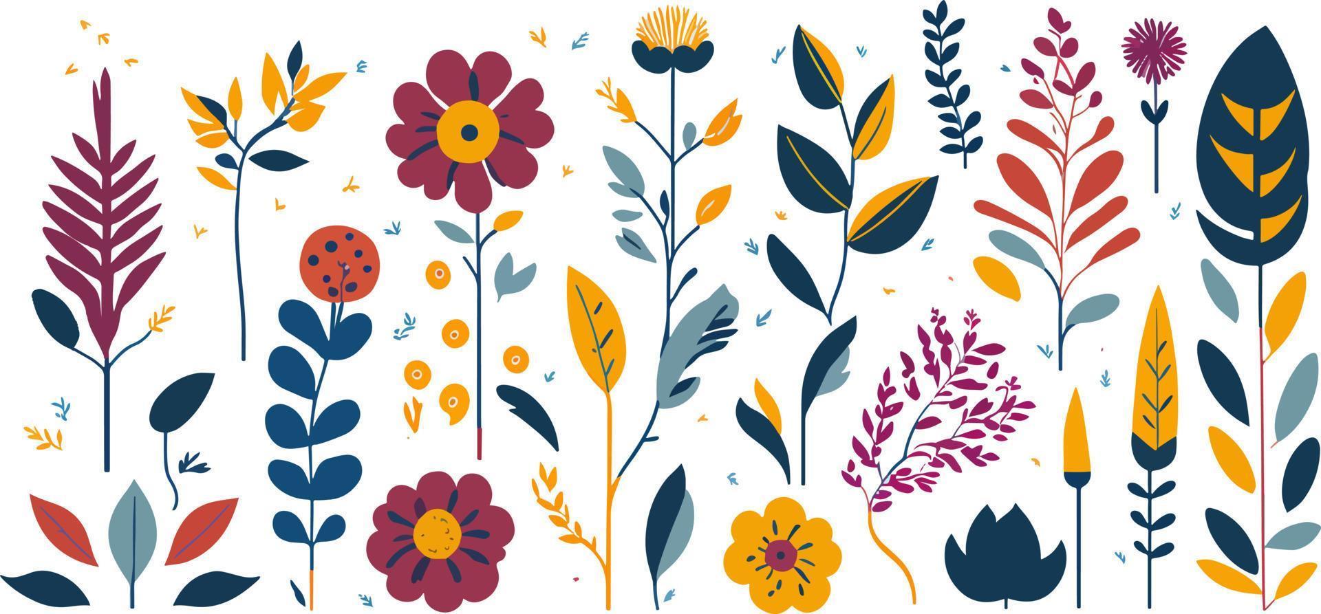 Transform Any Space with a Versatile Set of Spring and Summer Floral Elements vector