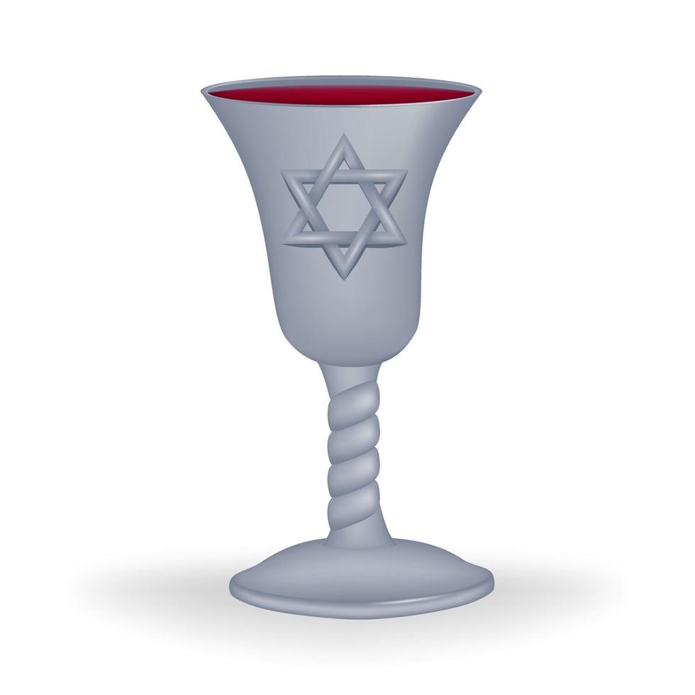 Silver wine cup, known as the Kiddush cup, which is used during the